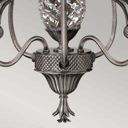 Netlighting Plantation Multi Arm Chandelier 3 Light Polished Antique Nickel Finish E14 in Grey - thumbnail 5