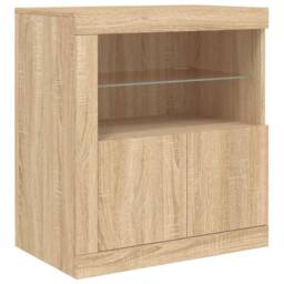 Berkfield Home Sideboard with LED Lights Sonoma Oak 181.5x37x67 cm in Light Tan - thumbnail 9
