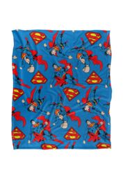 Warner Brothers Superman Officially Licensed Silky Touch Super Soft Throw Blanket 152 x 127 cm in White - thumbnail 1