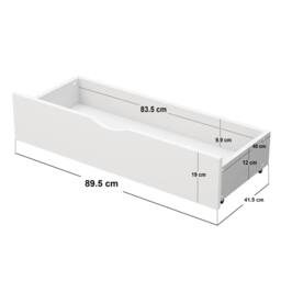 Flair Ruby Wooden Bunk Bed with Storage in White - Size: Single - thumbnail 8