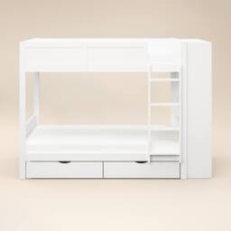 Flair Ruby Wooden Bunk Bed with Storage in White - Size: Single - thumbnail 6