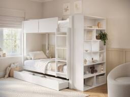 Flair Ruby Wooden Bunk Bed with Storage in White - Size: Single - thumbnail 2