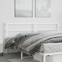 Berkfield Home Metal Headboard White 180 cm - thumbnail 1