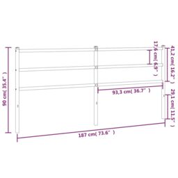 Berkfield Home Metal Headboard White 180 cm - thumbnail 5