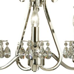 Loops Esher Ceiling Pendant Chandelier Polished Nickel & Crystal Curved 3 Lamp Light in Metallics - thumbnail 3