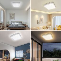 ExtraStar 24W LED Square Ceiling Light CCT Colour Changing -Warm, Neutral, Daylight, 3000 Lumen in White - thumbnail 5