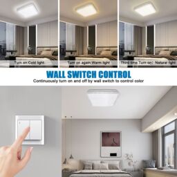 ExtraStar 24W LED Square Ceiling Light CCT Colour Changing -Warm, Neutral, Daylight, 3000 Lumen in White - thumbnail 4