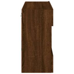 Berkfield Home TV Wall Cabinet with LED Lights Brown Oak 78.5x30x60.5 cm - thumbnail 9