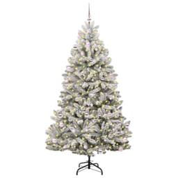 Berkfield Home Artificial Christmas Tree Green & White 240 cm PVC & Metal - thumbnail 3