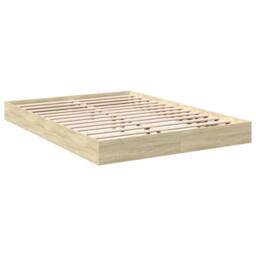 Berkfield Home Bed Frame without Mattress Sonoma Oak 140x200 cm Engineered Wood in Light Tan - thumbnail 3
