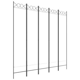 Berkfield Home 5-Panel Room Divider White 200x200 cm Fabric - thumbnail 2