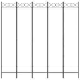 Berkfield Home 5-Panel Room Divider White 200x200 cm Fabric - thumbnail 3