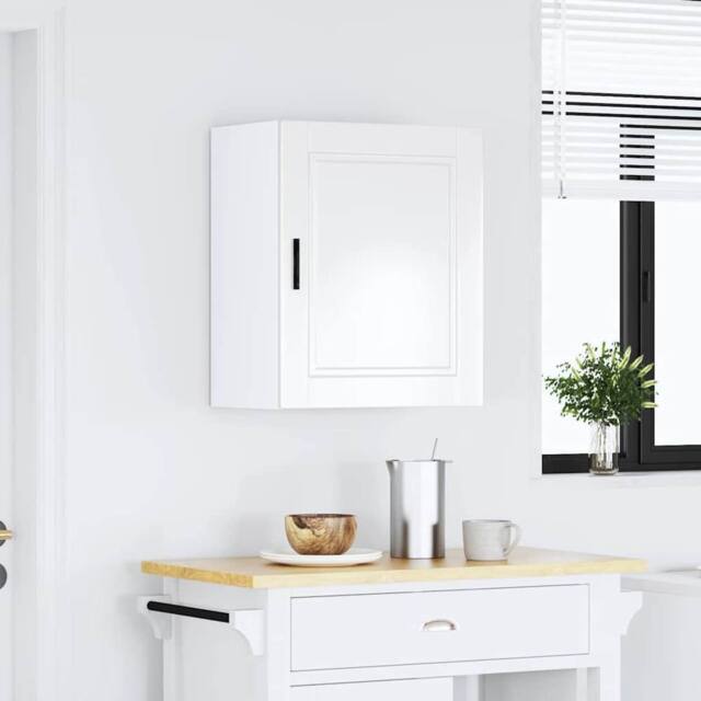 Berkfield Home Kitchen Wall Cabinet Porto High Gloss White Engineered Wood - image 1