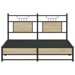 Berkfield Home Bed Frame without Mattress Sonoma Oak 137x190 cm Engineered Wood in Brown - thumbnail 6