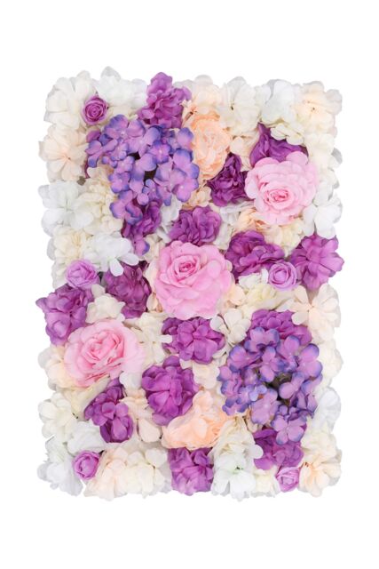 Neel Blue Artificial Flower Wall Panel Decorative Wedding Photography Backdrop in Purple - image 1