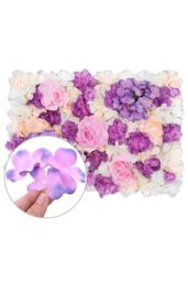 Neel Blue Artificial Flower Wall Panel Decorative Wedding Photography Backdrop in Purple - thumbnail 4