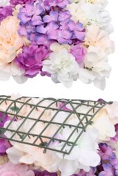 Neel Blue Artificial Flower Wall Panel Decorative Wedding Photography Backdrop in Purple - thumbnail 3