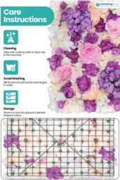 Neel Blue Artificial Flower Wall Panel Decorative Wedding Photography Backdrop in Purple - thumbnail 5