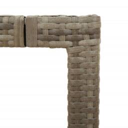 Berkfield Home Garden Table with Glass Top Grey 190x90x75 cm Poly Rattan - Size: 190 x 90 x 75 cm - thumbnail 9