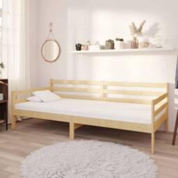 Berkfield Home Sturdy Day Bed Solid Pinewood 90x200 cm in Natural - thumbnail 2