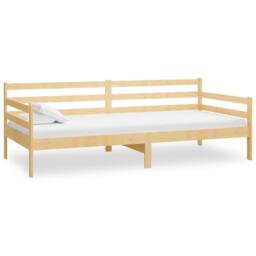 Berkfield Home Sturdy Day Bed Solid Pinewood 90x200 cm in Natural - thumbnail 3