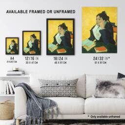 "Artery8 Madame Joseph Michel Ginoux Van Gogh Vintage Wall Art Print Poster in Yellow - Size: W12"" x H16""" - thumbnail 3