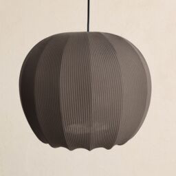 CGC Lighting Lila Grey Rounded Ribbed Stretch Cotton Fabric Lampshade