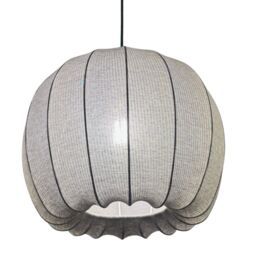 CGC Lighting Lila Grey Rounded Ribbed Stretch Cotton Fabric Lampshade - thumbnail 3