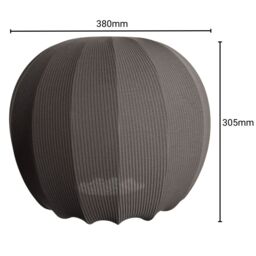 CGC Lighting Lila Grey Rounded Ribbed Stretch Cotton Fabric Lampshade - thumbnail 8