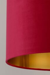 Lighting Collection Burgundy Velvet Drum Shade Gold Inner D45cm Lamp Shade - thumbnail 4