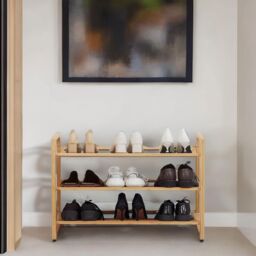 FURNOS 3-Tier Bamboo Shoe Rack With Sloped Shelves in Natural - thumbnail 3