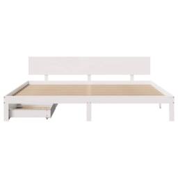 Berkfield Home Bed Frame with Drawers without Mattress White 180x200 cm Super King - thumbnail 4