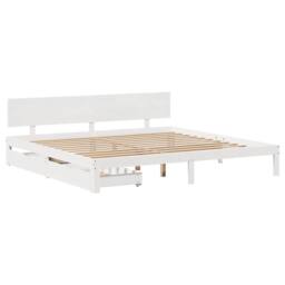 Berkfield Home Bed Frame with Drawers without Mattress White 180x200 cm Super King - thumbnail 3