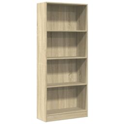 Berkfield Home Bookcase Sonoma Oak 60x24x143 cm Engineered Wood in Brown - Size: 60 x 24 x 143 cm - thumbnail 2