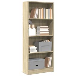 Berkfield Home Bookcase Sonoma Oak 60x24x143 cm Engineered Wood in Brown - Size: 60 x 24 x 143 cm - thumbnail 1