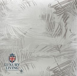 Luxury Living Luxury Fern Jacquard Ring Top Ready Made Curtains in Silver - Size: 168 cm width x 137 cm drop - thumbnail 7