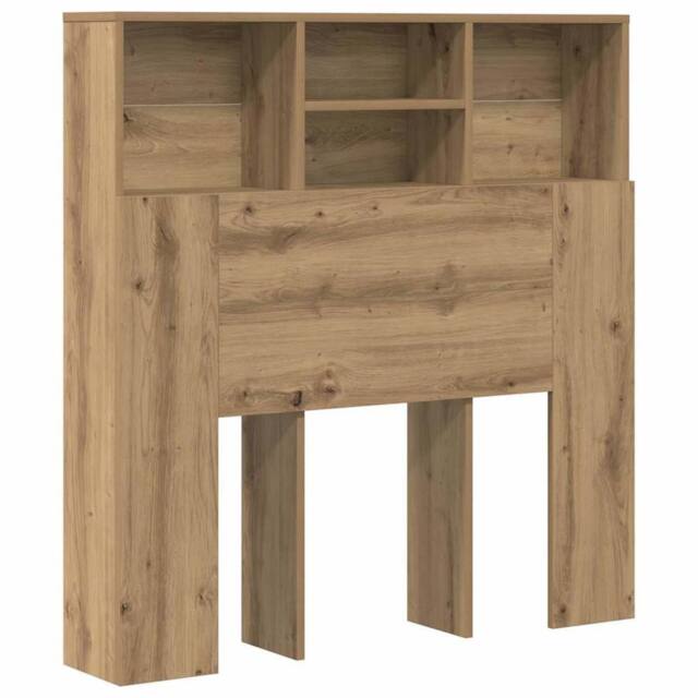 Berkfield Home Headboard Cabinet with Shelf Artisan oak 100 x 19 x 103.5 cm in Brown - image 1