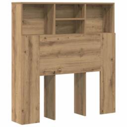 Berkfield Home Headboard Cabinet with Shelf Artisan oak 100 x 19 x 103.5 cm in Brown - thumbnail 1