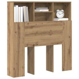 Berkfield Home Headboard Cabinet with Shelf Artisan oak 100 x 19 x 103.5 cm in Brown - thumbnail 3