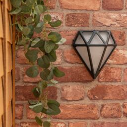 ValueLights Diamond Single IP44 Rated Bathroom Frosted Integrated LED Wall Light in Black