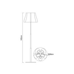 Netlighting Miss Floor Lamp 3 Light E27 Gloss White Polished Chrome - thumbnail 2