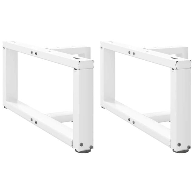 Berkfield Home Coffee Table Legs T-Shaped¬†2 pcs White 60x25x(30-31) cm Steel - image 1