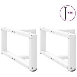 Berkfield Home Coffee Table Legs T-Shaped¬†2 pcs White 60x25x(30-31) cm Steel - thumbnail 3