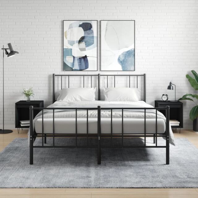 Berkfield Home Bedside Cabinets 2 pcs Black 40x35x50 cm Engineered Wood - Size: 40 x 35 x 50 cm - image 1