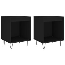 Berkfield Home Bedside Cabinets 2 pcs Black 40x35x50 cm Engineered Wood - Size: 40 x 35 x 50 cm - thumbnail 2