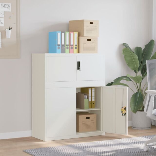 Berkfield Home File Cabinet White 90x40x110 cm Steel - Size: 90 x 40 x 110 cm - image 1