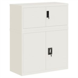 Berkfield Home File Cabinet White 90x40x110 cm Steel - Size: 90 x 40 x 110 cm - thumbnail 2