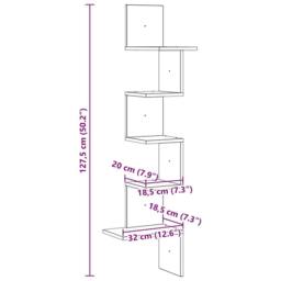 Berkfield Home Wall Corner Shelf White 32x32x127, 5 cm Engineered Wood - thumbnail 9