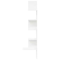 Berkfield Home Wall Corner Shelf White 32x32x127, 5 cm Engineered Wood - thumbnail 4
