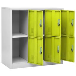 Berkfield Home Locker Cabinets 2 pcs Light Grey & Green 90x45x92.5 cm Steel - thumbnail 6